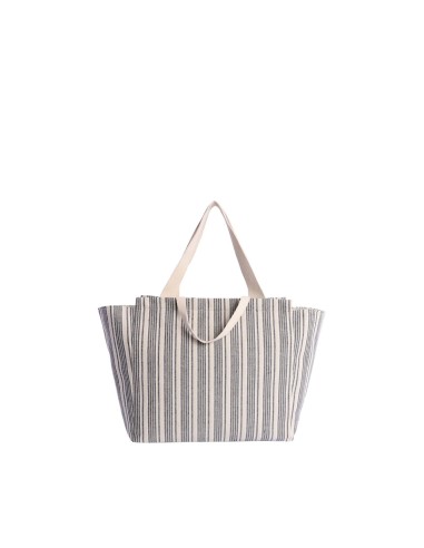 BOLSO-PLAYA-RAYAS-AZUL-BEIGE-BLANCO-DOS-ASAS-MANO-DOS-HOMBRO-MADEIRA-DON-ALGODÓN