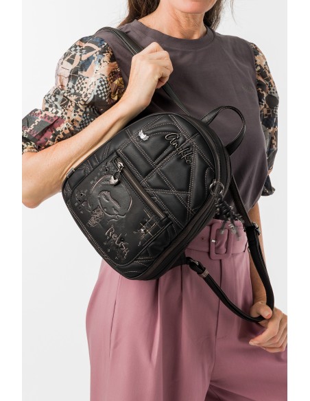 MOCHILA-MEDIANA-PASEO-COMPARTIMENTO-FRONTAL-TRASERO-CIERRE-CREMALLERA-IRON-ANEKKE
