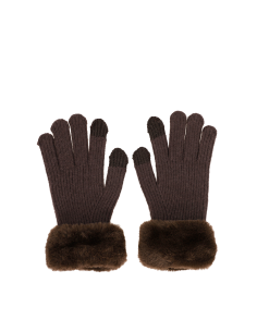 GUANTES-PUNTO-MARRÓN-ADORNOS-SUPERIOR-PUÑIS-EFECTO-PIEL-ANEKKE 2