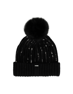 GORRO-PUNTO-NEGRO-POMPÓN-LENTEJUELAS-ANEKKE 2