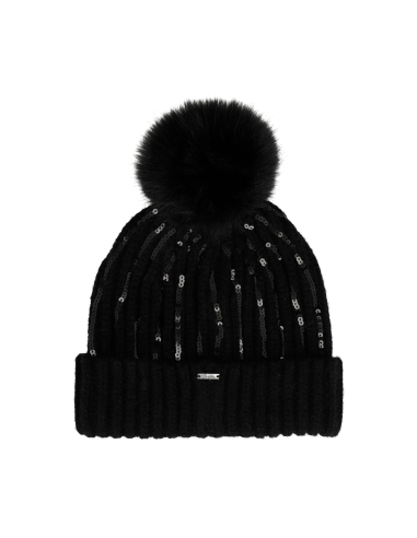GORRO-PUNTO-NEGRO-POMPÓN-LENTEJUELAS-ANEKKE