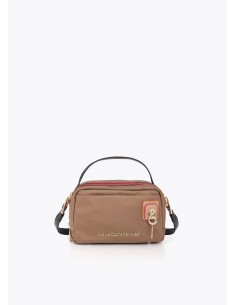 BANDOLERA-NYLON-CHARM-DOS-COMPARTIMENTOS-ASA-MANO-ASA-BANDOLERA-REGULABLE-MARRÓN-TAUPE-LOLA-CASADEMUNT