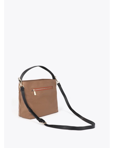 BOLSO-HOBO-MARRÓN-TAUPE-CIERRE-METÁLICO-ASA-MANO-ASA-BANDOLERA-LOLA-CASADEMUNT