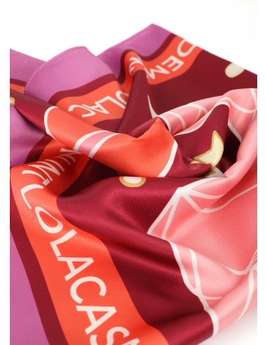 PAÑUELO-CUADRADO-COSMIC-TIGUERS-ROSA-NARANJA-LOLA-CASADEMUNT