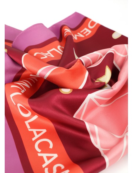 PAÑUELO-CUADRADO-COSMIC-TIGUERS-ROSA-NARANJA-LOLA-CASADEMUNT