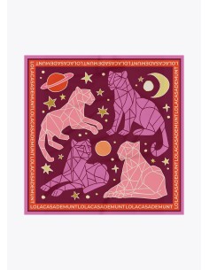 PAÑUELO-CUADRADO-COSMIC-TIGUERS-ROSA-NARANJA-LOLA-CASADEMUNT