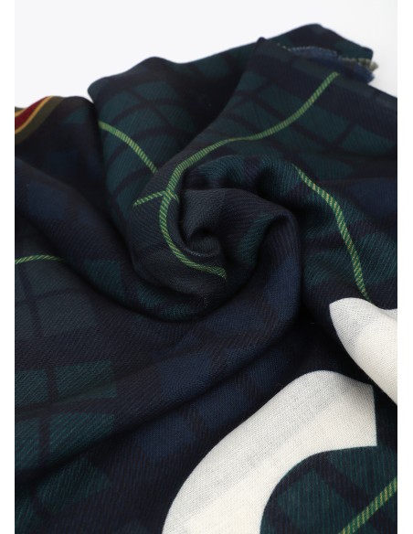 FULAR-ESTAMPADO-CUADROS-PARCHES-VERDE-AZUL-LOLA CASADEMUNT