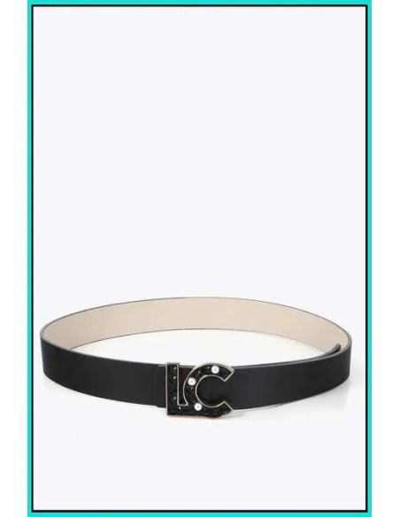 PACK-CINTURÓN-REVERSIBLE-NEGRO-PERLAS CRUDO-CRISTALES-HEBILLAS-INTERCAMBIABLES-LOLA-CASADEMUNT