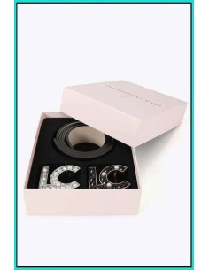 PACK-CINTURÓN-REVERSIBLE-NEGRO-PERLAS CRUDO-CRISTALES-HEBILLAS-INTERCAMBIABLES-LOLA-CASADEMUNT