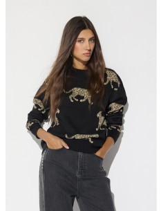 JERSEY-NEGRO-ESTAMPADO-LEOPARDOS-COLLAR-LOGO-LOLA-CASADEMUNT