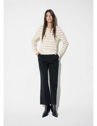 JERSEY-CRUDO-RAYAS-DORADO-LUREX-PIN-FRONTAL-LOLA-CASADEMUNT