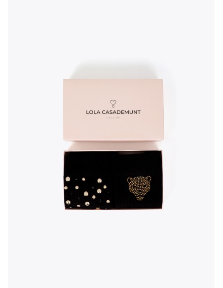 PACK-CALCETINES-NEGROS-PERLAS-CRISTALES-LOLA-CASADEMUNT
