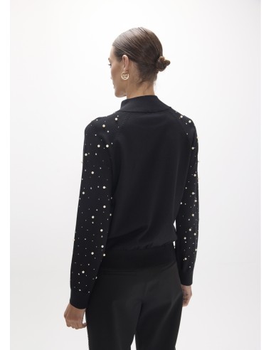 JERSEY-NEGRO-CUELLO-SEMI-CISNE-MANGAS-PERLAS-TACHAS-LOLA-CASADEMUNT