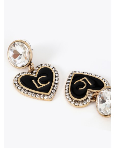 pendiente-combinado-brillante-con-corazon-personalizado -lola-casademunt