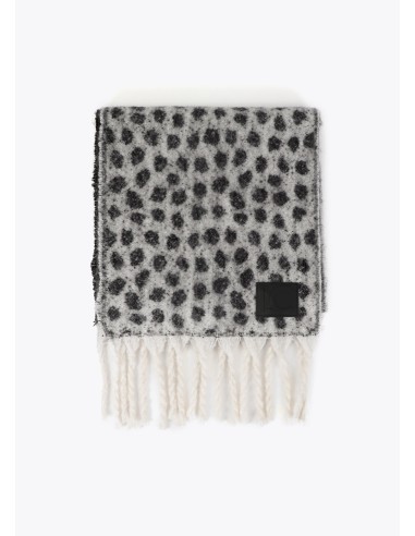 BUFANDA.REVERSIBLE-PRINT-NEGRO-GRIS-CRUDO-FLECOS-LOLA-CASADEMUNT
