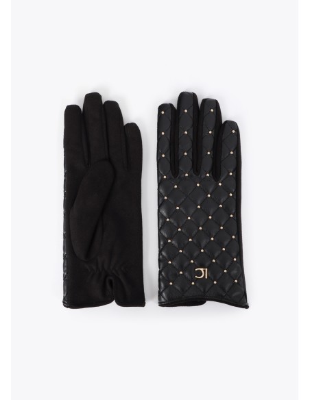 GUANTES-NEGROS-ACOLCHADOS-MINI-TACHAS-LOLA-CASADEMUNT