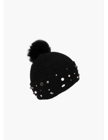 GORRO-PUNTO-PERLAS-CRISTALES-POMPÓN-LOLA-CASADEMUNT