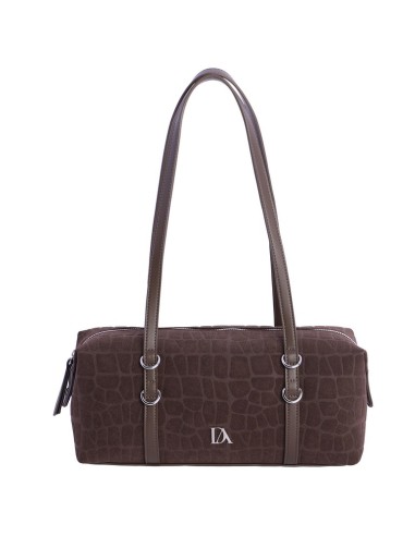BOLSO-BAGUETTE-MARRÓN-ASAS-HOMBRO-ADELFA-CIERRE-CREMALLERA-DON-ALGODÓN