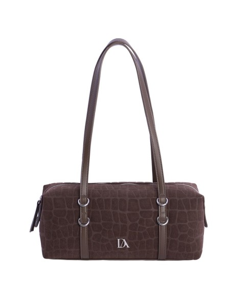 BOLSO-BAGUETTE-MARRÓN-ASAS-HOMBRO-ADELFA-CIERRE-CREMALLERA-DON-ALGODÓN