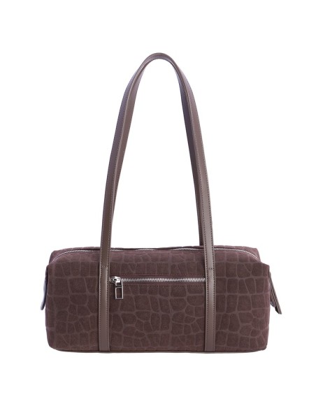 BOLSO-BAGUETTE-MARRÓN-ASAS-HOMBRO-ADELFA-CIERRE-CREMALLERA-DON-ALGODÓN