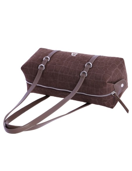 BOLSO-BAGUETTE-MARRÓN-ASAS-HOMBRO-ADELFA-CIERRE-CREMALLERA-DON-ALGODÓN