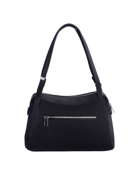 BOLSO-PIEL-SINTÉTICA-NEGRO-DOS-ASAS-HOMBRO-CIERRE-CRENALLERA-LANTANA-DON ALGODÓN