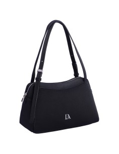 BOLSO-PIEL-SINTÉTICA-NEGRO-DOS-ASAS-HOMBRO-CIERRE-CRENALLERA-LANTANA-DON ALGODÓN 2