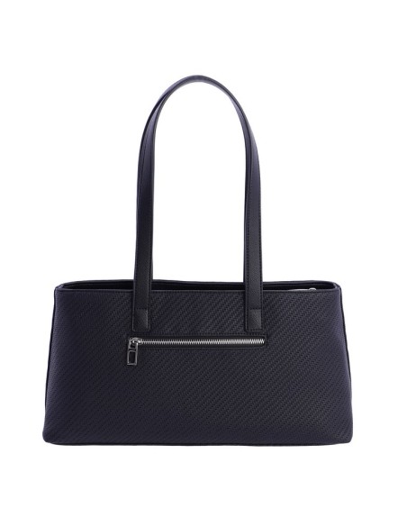 BOLSO-NEGRO-BAGUETTE-TRENZADO-COMPARTIMENTO-TRASERO-NERINE-DON-ALGODÓN