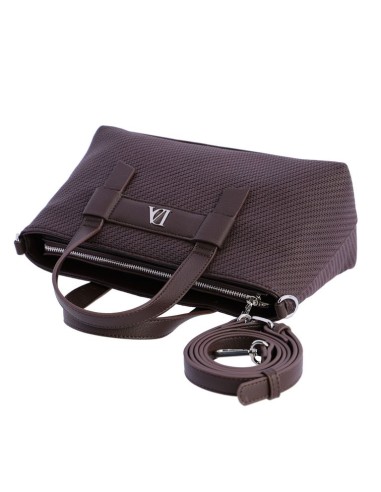 BOLSO-MANO-MARRÓN-COMPARTIMENTO-TRASERO-ASA-BANDOLERA-REGULABLE-ESTRAÍBLE-PETUNIA-DON-ALGODÓN