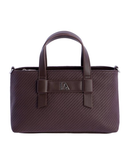 BOLSO-MANO-MARRÓN-COMPARTIMENTO-TRASERO-ASA-BANDOLERA-REGULABLE-ESTRAÍBLE-PETUNIA-DON-ALGODÓN