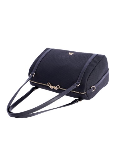 SHOPPER-NEGRO-TRENZADO-ASAS-HOMBRO-ASA-BANDOLERA-COMPARTIMENTO-TRASERO-RIO-DON-ALGODÓN