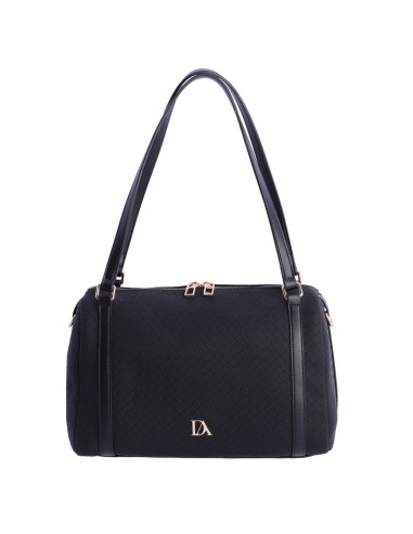 SHOPPER-NEGRO-TRENZADO-ASAS-HOMBRO-ASA-BANDOLERA-COMPARTIMENTO-TRASERO-RIO-DON-ALGODÓN
