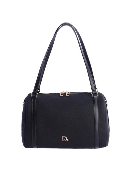 SHOPPER-NEGRO-TRENZADO-ASAS-HOMBRO-ASA-BANDOLERA-COMPARTIMENTO-TRASERO-RIO-DON-ALGODÓN