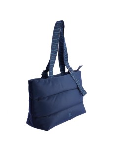 BOLSO-TOTE-ACOLCHADO-AZULÓN-ASAS-HOMBRO-LOGOTIPADAS-COMPARTIMENTO-TRASERO-KLAY-DON-ALGODÓN 2