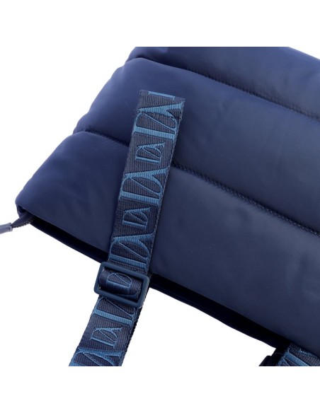 BOLSO-TOTE-ACOLCHADO-AZULÓN-ASAS-HOMBRO-LOGOTIPADAS-COMPARTIMENTO-TRASERO-KLAY-DON-ALGODÓN