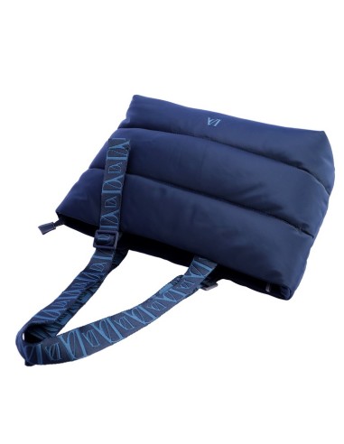 BOLSO-TOTE-ACOLCHADO-AZULÓN-ASAS-HOMBRO-LOGOTIPADAS-COMPARTIMENTO-TRASERO-KLAY-DON-ALGODÓN