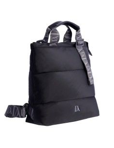MOCHILA-ACOLCHADA-NYLON-NEGRO-ASAS-MANO-ASAS-REGULABLES-CIERRE-CREMALLERA-COMPARTIMENTO-TRASERO-GABY-DON-ALGODÓN 2