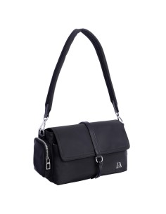 BOLSO-BANDOLERA-NEGRA-NYLON-CIERRE-CREMALLERA-SOLAPA-COMPARTIMENTOS-LATERALES-TRASERO-DON-ALGODÓN 2