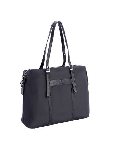 BOLSO-SHOPPER-NYLON-NEGRO-DOS-ASAS-HOMBRO-ASA-BANDOLERA-COMPARTIMENTO-TRASERO-CALA-DON-ALGODÓN