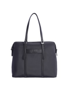 BOLSO-SHOPPER-NYLON-NEGRO-DOS-ASAS-HOMBRO-ASA-BANDOLERA-COMPARTIMENTO-TRASERO-CALA-DON-ALGODÓN
