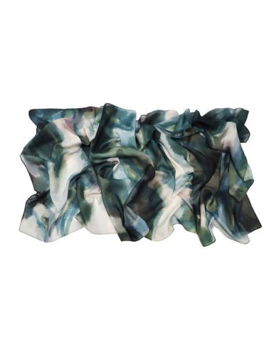 PAÑUELO-RECTANGULAR-ESTAMPADO-VERDE-AZUL-CRUDO-ALMA-DON ALGODÓN