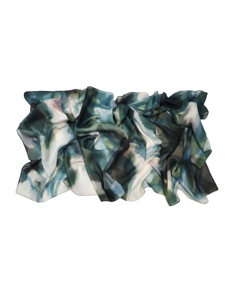 PAÑUELO-RECTANGULAR-ESTAMPADO-VERDE-AZUL-CRUDO-ALMA-DON ALGODÓN