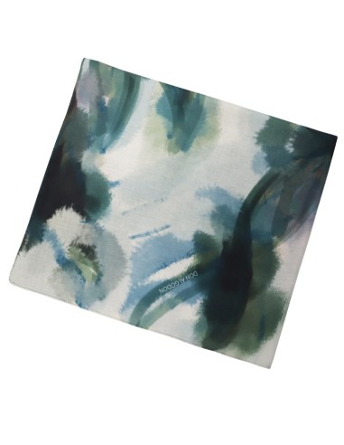 PAÑUELO-RECTANGULAR-ESTAMPADO-VERDE-AZUL-CRUDO-ALMA-DON ALGODÓN