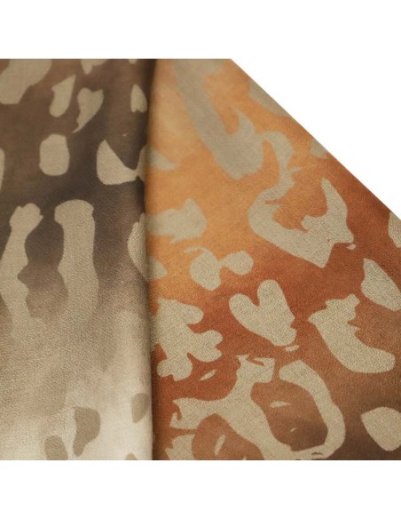 PAÑUELO-RECTANGULAR-TONOS-MARRONES-ANIMAÑL-PRINT-LEO-DON-ALGODÓN