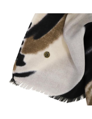 BUFANDA-ESTAMPADO-OTOÑAL.MARRÓN-NEGRO-CRUDO-ALBA-DON-ALGODÓN