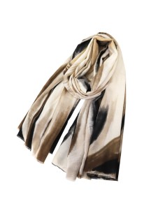 BUFANDA ESTAMPADO BEIGE NEGRO ALBA DON ALGODÓN
