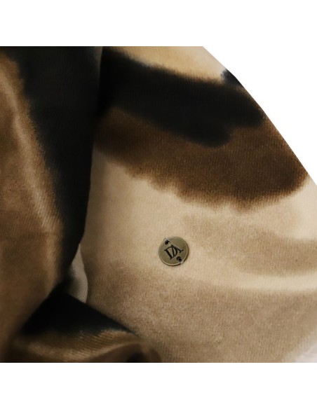 BUFANDA ESTAMPADO BEIGE NEGRO ALBA DON ALGODÓN