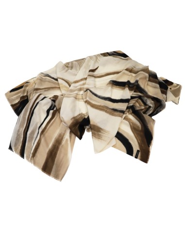BUFANDA ESTAMPADO BEIGE NEGRO ALBA DON ALGODÓN