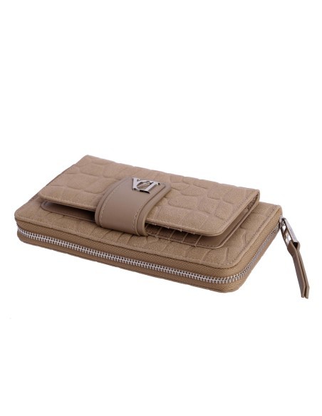 CARTERA-BEIGE-DOS-COMPARTIMENTOS-CREMALLERA-FRONTAL-ALTEA-DON-ALGODÓN