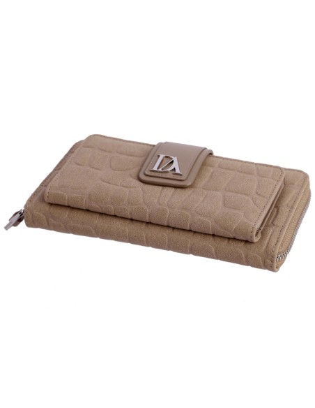 CARTERA-BEIGE-DOS-COMPARTIMENTOS-CREMALLERA-FRONTAL-ALTEA-DON-ALGODÓN